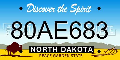 80AE683 North Dakota License Plate