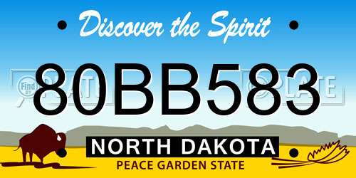 80BB583 North Dakota License Plate
