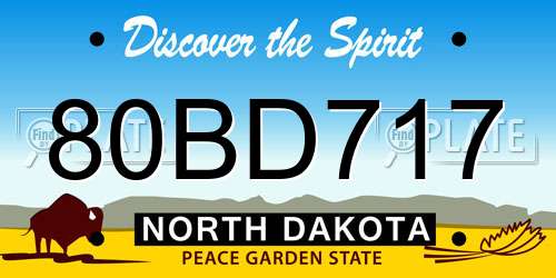 80BD717 North Dakota License Plate