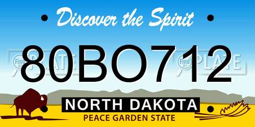 80BO712 North Dakota License Plate