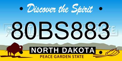 80BS883 North Dakota License Plate