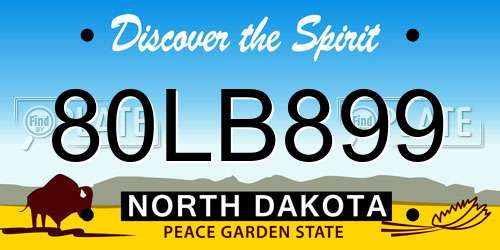 80LB899 North Dakota License Plate