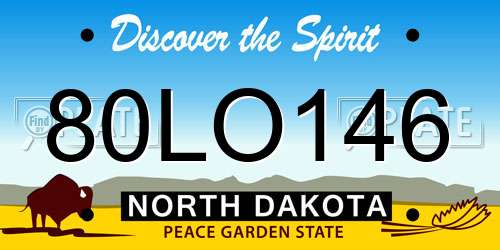 80LO146 North Dakota License Plate