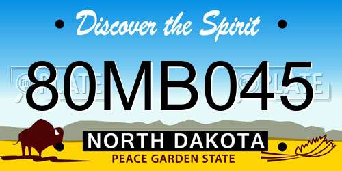 80MB045 North Dakota License Plate