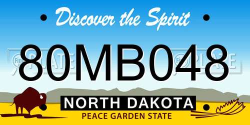 80MB048 North Dakota License Plate