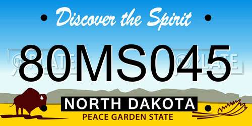 80MS045 North Dakota License Plate