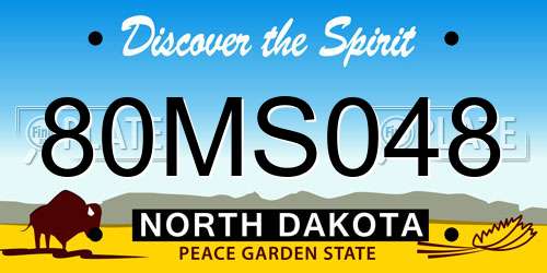 80MS048 North Dakota License Plate