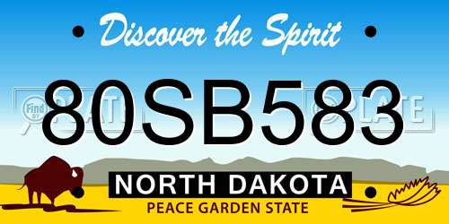 80SB583 North Dakota License Plate