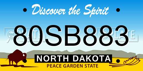 80SB883 North Dakota License Plate