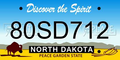 80SD712 North Dakota License Plate