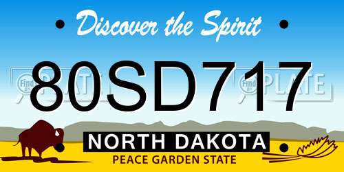 80SD717 North Dakota License Plate