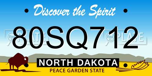 80SQ712 North Dakota License Plate