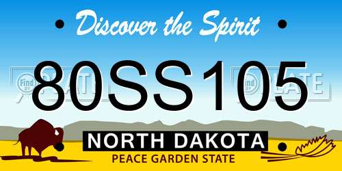 80SS105 North Dakota License Plate