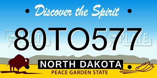 80TO577 North Dakota License Plate