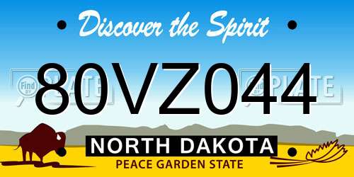 80VZ044 North Dakota License Plate