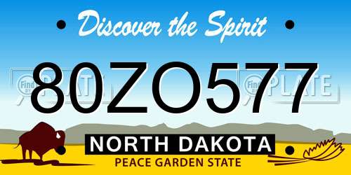 80ZO577 North Dakota License Plate