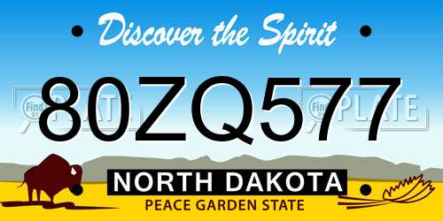 80ZQ577 North Dakota License Plate