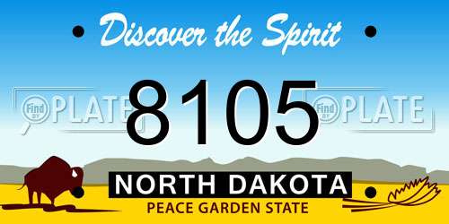 8105 North Dakota License Plate