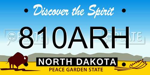 810ARH North Dakota License Plate