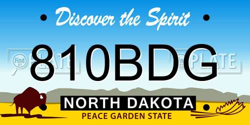 810BDG North Dakota License Plate