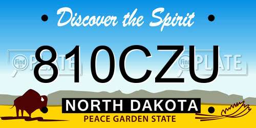 810CZU North Dakota License Plate