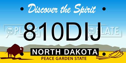 810DIJ North Dakota License Plate