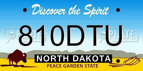 810DTU North Dakota License Plate