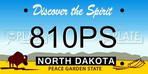 810PS North Dakota License Plate