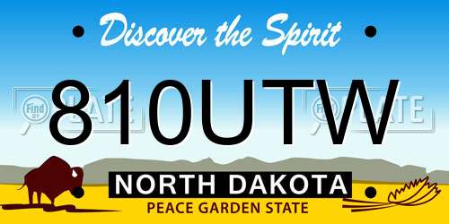 810UTW North Dakota License Plate