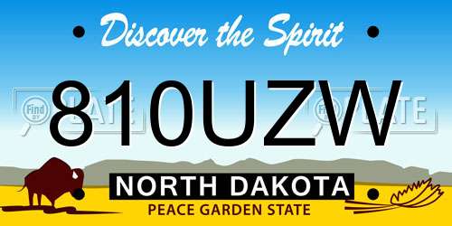 810UZW North Dakota License Plate