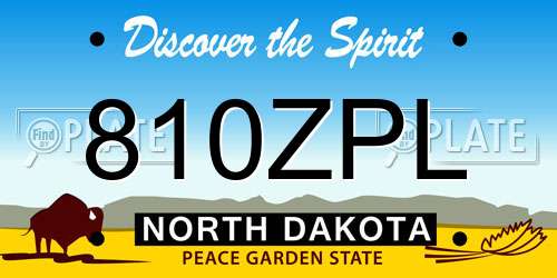 810ZPL North Dakota License Plate