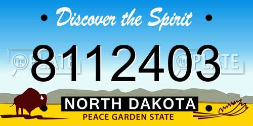 8112403 North Dakota License Plate