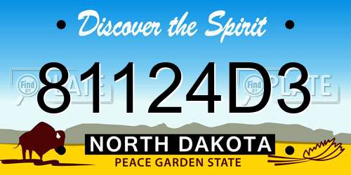 81124D3 North Dakota License Plate