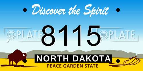 8115 North Dakota License Plate