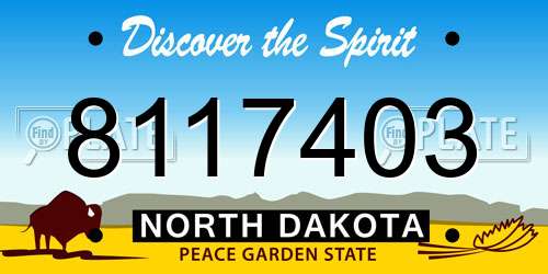 8117403 North Dakota License Plate