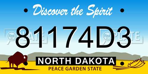81174D3 North Dakota License Plate