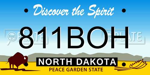 811BOH North Dakota License Plate