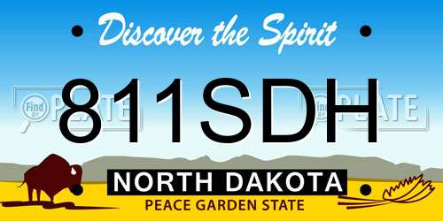 811SDH North Dakota License Plate