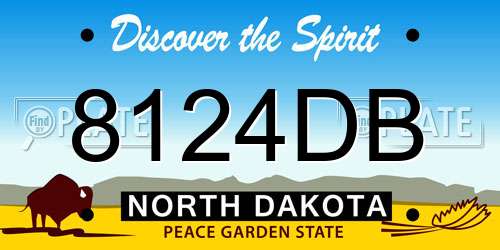 8124DB North Dakota License Plate