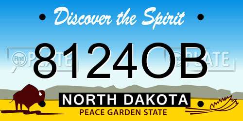 8124OB North Dakota License Plate
