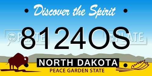 8124OS North Dakota License Plate
