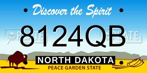 8124QB North Dakota License Plate