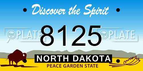 8125 North Dakota License Plate