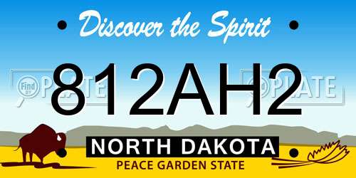 812AH2 North Dakota License Plate