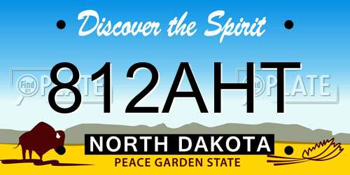812AHT North Dakota License Plate