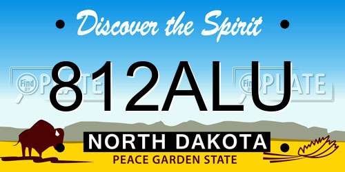 812ALU North Dakota License Plate