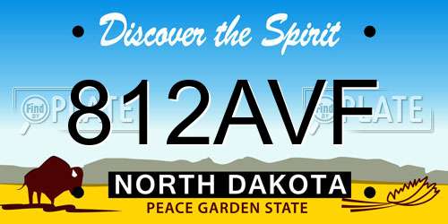 812AVF North Dakota License Plate