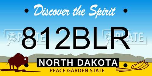 812BLR North Dakota License Plate