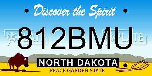 812BMU North Dakota License Plate