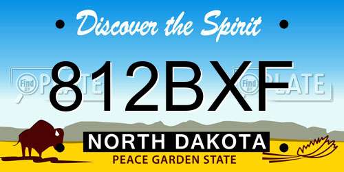 812BXF North Dakota License Plate